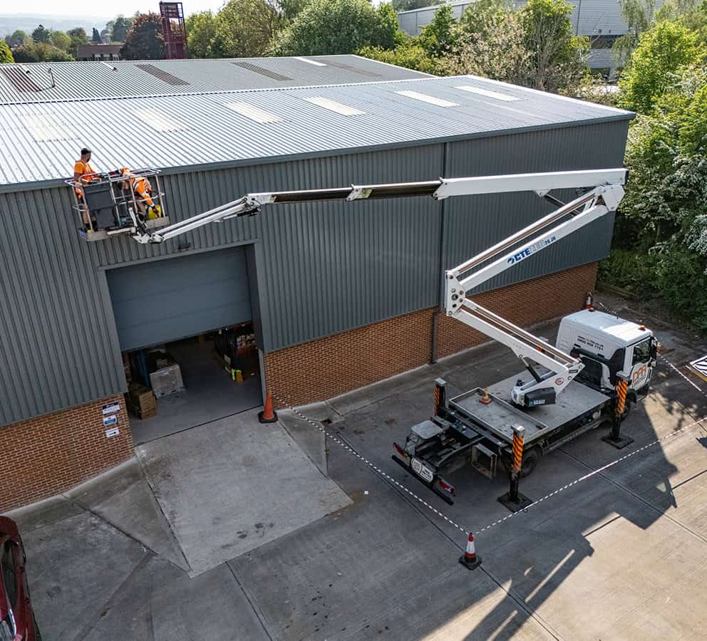 high level commercial gutter installation