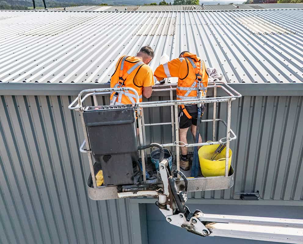 commercial gutter maintenance team